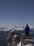A Man Admires the View Over the Canadian Rockies