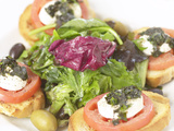 Buy Plate of Tasty Appetizers and Fresh Olives at AllPosters.com