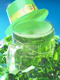 Refreshing Mug of Beer with St. Patrick's Day Decorations