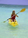 Buy Woman Kayaking at Beach, HI at AllPosters.com