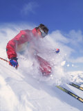Skier Kicking Up Snow, Crested Butte, CO