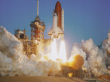Buy Space Shuttle Lifting Off Launch Pad at AllPosters.com