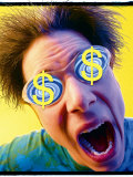 Man in Sunglasses with Dollar Signs