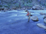 Buy Mature Man Fly-Fishing, West Walker River, CA at AllPosters.com