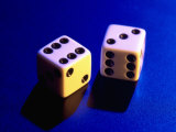Buy Two Dice on Blue Background at AllPosters.com