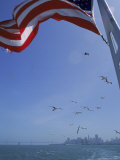 American Flag Flying on Ship, San Francisco, CA
