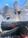Buy Shoes Drying on Sticks Next to Campfire at AllPosters.com