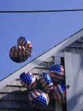 Buy Flag Balloons Flying Out of a Small Door at AllPosters.com
