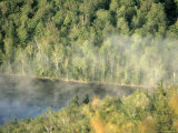Adirondack Mts, Ny, Mist Rising off Heart Lack