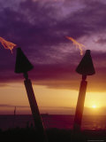 Tiki Torches at Sunset