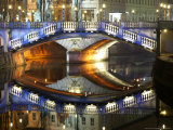 Buy Triple Bridge at Night, Slovenia at AllPosters.com