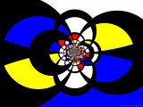 Buy Abstract Blue, Red, Black and Yellow Fractal Design at AllPosters.com