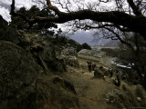 Buy Climbers Hiking Through Small Mountain Village, Nepal at AllPosters.com