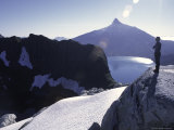 Buy A Climber Enjoying the View Over the Mountain Landscape, Chile at AllPosters.com