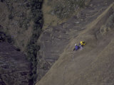 Looking Down at Climbers from Large Rock Wall, Madagascar
