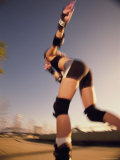 Low Angle View of a Young Woman Skating