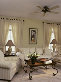 Cream Colored Living Room with Ornate Coffee Table