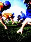 Team of Football Players on a Football Field