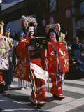Buy Geisha Parade, Geishas Dressed in Traditional Costume, Kimono, Kyoto, Honshu, Japan at AllPosters.com