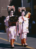 Buy Geisha Parade, Geishas Dressed in Traditional Costume, Kimono, Kyoto, Honshu, Japan at AllPosters.com
