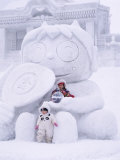 Buy Children at Snow Carving, Sapporo Snow Festival (Yuki Matsuri), Sapporo, Hokkaido, Japan at AllPosters.com
