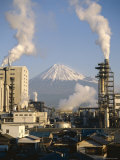 Buy Factory and Mount Fuji, Honshu, Japan at AllPosters.com