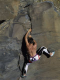 Rockclimber on Rockface