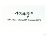 Reproduction of the Signature of Mary I