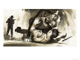 Tiger Attacking a Hunter