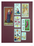 XVII the Star, Seven Tarot Cards from Different Packs Giclee Print
