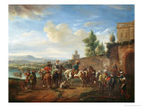 Hunting Party by a Country House Giclee Print