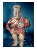 Buy Figurine of a Tlachtli Player Wearing a Helmet, from Jalisco, Classic Period, 400-700 at AllPosters.com