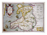 Buy Map of Wales, Published c.1630 at AllPosters.com