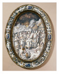 Buy Oval Dish Depicting Moses Descent from Mount Sinai, Limousin School at AllPosters.com