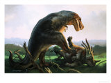 Tyrannosaurus Rex Eating a Styracosaurus