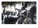 Unidentified Viking Scene with Longship Aflame