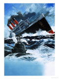 Liner Being Sunk by a Submarine