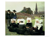 Buy Breton Women Sitting at a Pardon at AllPosters.com