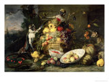 Three Monkeys Stealing Fruit