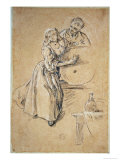 Buy Wine-Pourer with a Young Man at AllPosters.com