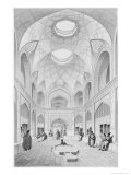 Adji Seid Hussein Bazaar, in Kashan, Voyage Pittoresque of Persia, Engraved by Louis Felix Penel