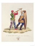 Cross-Bowman and His Paviser, 1433, from Ancient Armour by Samuel Rush Meyrick, 1824