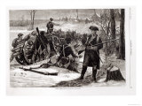 Winter Scene, Continental Army Encampment, Valley Forge, Pennsylvania, 1780, Harper's Weekly, 1877