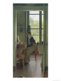 Interior of a Dining Room, Detail of a Woman Playing the Piano in the Next Room, 1816