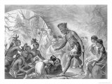 Buy Captain Smith Rescued by Pocahontas, 1607, Engraved by D.G.Thompson, 19th Century at AllPosters.com