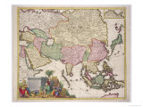 Map of Asia, Tartaria, Japan, the Philippines and East Indies, Engraved G. Van Gouwen, c.1690