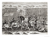 Buy Outina Defeats Patanou with Aid of French, Florida, 1564, Brevis NarratioEngraved Theodore de Bry at AllPosters.com