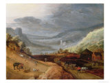 Buy Rural Landscape with a Farmer Bridling Horses, a Ploughman, a Sower and a Drover Driving Cattle at AllPosters.com
