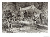 First Day at Jamestown, 1607, The Romance and Tragedy of Pioneer Life Mason, 1883