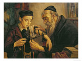 Buy Rabbi Tying the Phylacteries to the Arm of a Boy at AllPosters.com